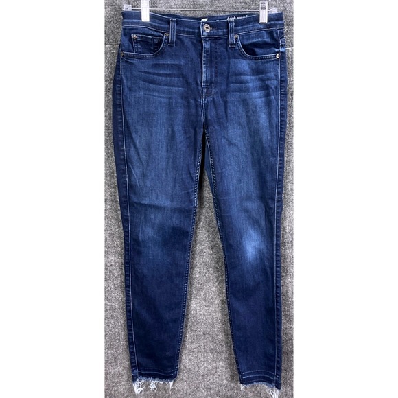 7 For All Mankind Women's Jeans 28 High Waist Ankle Gwenevere‎ Blue Denim - Picture 1 of 9